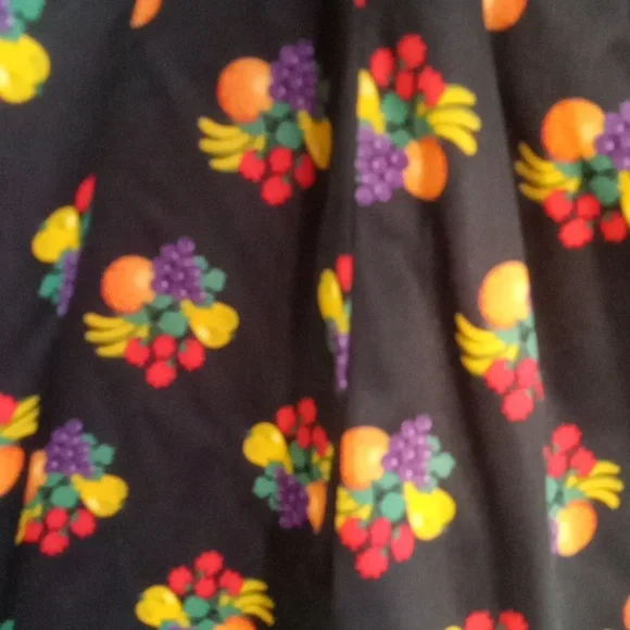 Frederick's of Hollywood chemise cropped top blue with fruit pictures - Picture 3 of 7